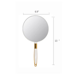 Eaoundm long-handle mirror totals 13 inches for comfortable use.