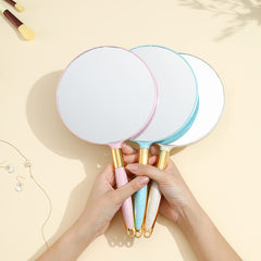 Eaoundm round mirror showing 6.9-inch diameter for clear viewing.