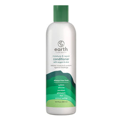 earth Acondicionador hidratante y reparador con argán y aloe, botella que aporta brillo.