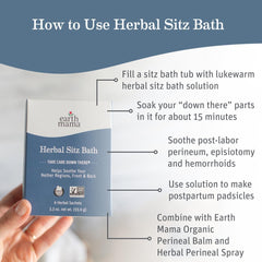 Earth Mama Sitz Bath con hamamelis y calendula para confort posparto.