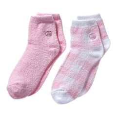 Earth Therapeutics Calcetines Aloe, rosa a cuadros: uso doméstico suave para pies cansados