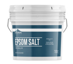 Earthborn Elements Epsom Salt bucket resealable for easy storage and refills.