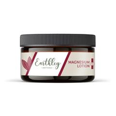 Earthley Wellness Magnesium Lotion bottle pour for a simple nightly relaxation routine