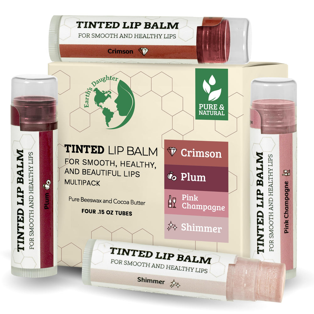Earth's Daughter bálsamo labial tintado, aplicación suave para color sutil.