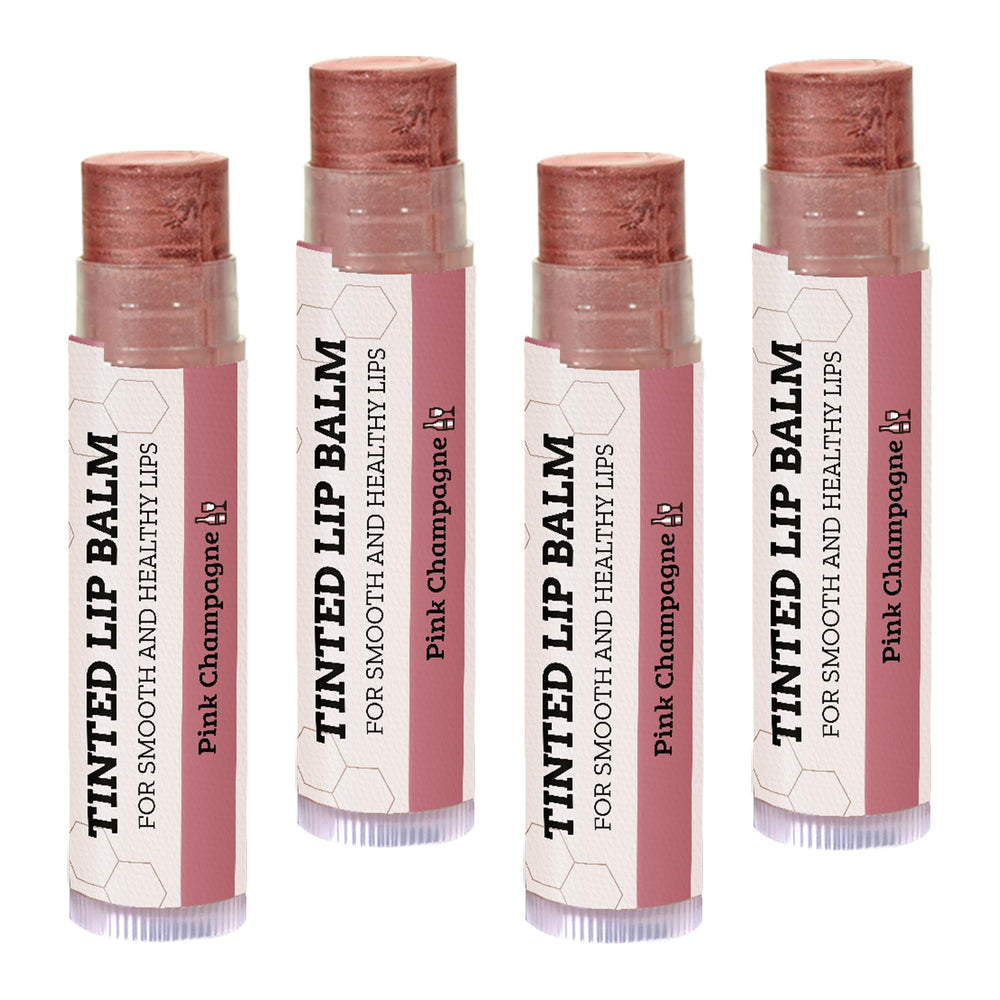 Earth's Daughter bálsamo labial tintado Rosa Champán 4 pack, tono suave para realzar labios.