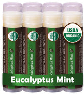 Earth's Daughter USDA Organic Lip Balm Eucalyptus Mint pack shot for daily hydration.
