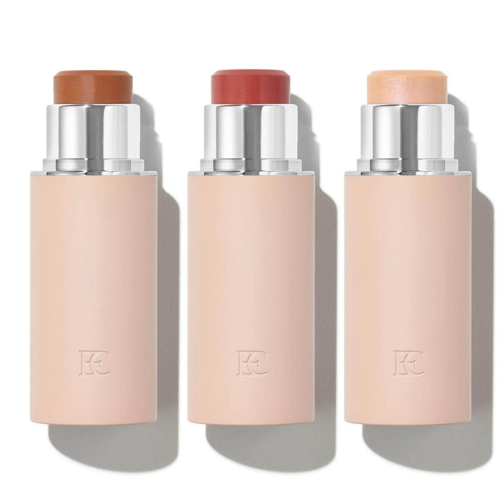 EarthsCure Glow Trio bronzer stick on skin for natural warmth and definition