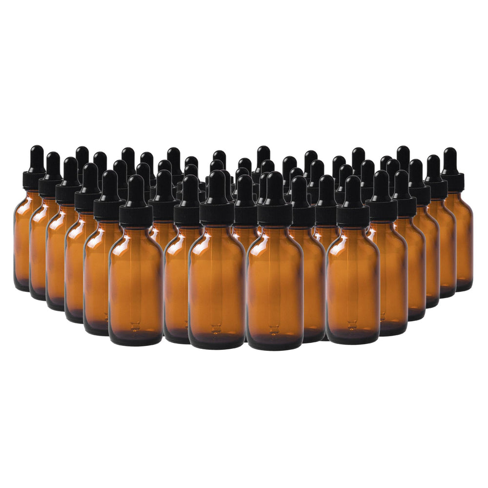 Easeen 48-pack amber glass bottle set protects oils during shipping and storage.