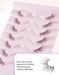 Easeful Half Lashes wispy finish enhances eye definition with light weight.