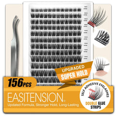 EASITENSION 156 PCS lash clusters kit for quick, glue-free enhancement.