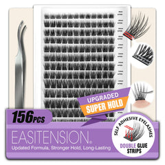 EASITENSION self-adhesive lash clusters kit for quick, mess-free styling