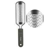 Easkep foot file close-up showing laser-plated holes for effective dead skin removal