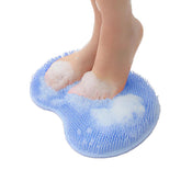 Easkite blue shower foot scrubber mat front view with bristles