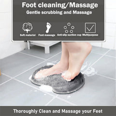 Easkite shower foot scrubber mat wall-mounted for hands-free use.