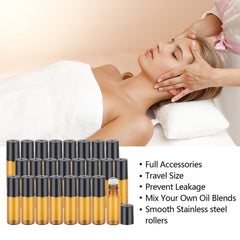 Easytle amber glass roller bottle 5ml with leak-proof cap for mess-free application.