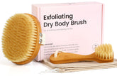 eaxun set de cepillos en bambú para exfoliación suave en seco