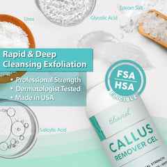 Ebanel salicylic acid exfoliating foot treatment showing improved texture