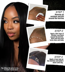 EBIN NEW YORK application at hairline with clear finish for seamless look