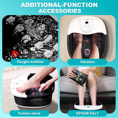 ECARBME foot spa vibration and red light add relaxing cues.