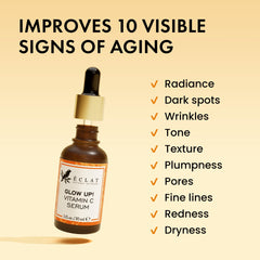 Eclat Skincare Vitamin C Serum closeup shows silky, luminous texture
