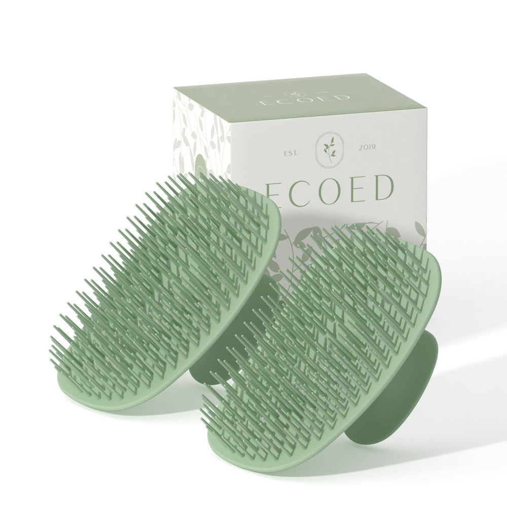 Ecoed 2pc scalp massager brush front view for a soothing shower experience.