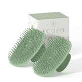 Ecoed 2pc scalp massager brush front view for a soothing shower experience.