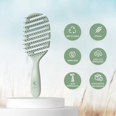 Ecoed Detangler Hairbrush for wet and dry hair – quick detangling with less tugging.