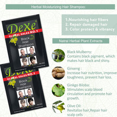 ECOFAN Dexe grey-to-black transformation highlighting white hair coverage.