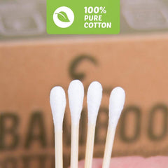 EcoFox Bamboo Cotton Swabs bamboo core design for durability