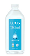 ECOS jabon de manos recarga en pack, ideal para rellenar botellas y reducir residuos.