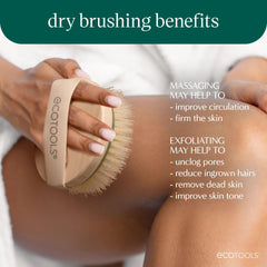 EcoTools dry body brush ready for pre-shower use to prep skin