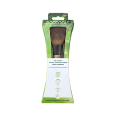 EcoTools Full Powder Brush handle bamboo close-up highlights sustainable craftsmanship and natural material.