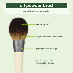 EcoTools Full Powder Brush in-use on face demonstrates even coverage and seamless finish.