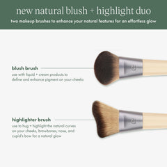EcoTools highlighter brush angled design for targeted cheek shine.