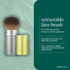 EcoTools retractable brush bristles provide smooth, versatile powder application.