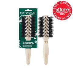 EcoTools Volumizing Round Brush creates a voluminous blowout on damp hair