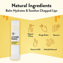 Creamy swatch of Eczema Honey lip balm on skin
