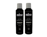 Edge Ultra Sensitive Shave Gel bottle front in a two-pack, highlighting soothing hydration.