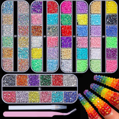 EditTime 5-box set sparkling crystal nail rhinestones enhances manicure shimmer