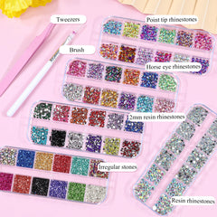 EditTime piedras uñas irregulares brillantes para texturas modernas.