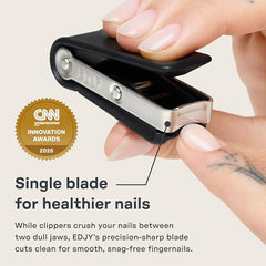 EDJY fingernail cutter blade close-up highlights surgical-grade sharpness.