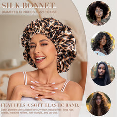 Bonete satinado Edoneery para cabello rizado, reduce frizz al despertar