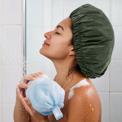 Gorro de ducha Edoneery, compacto para viaje, ideal para hoteles y estancias cortas.