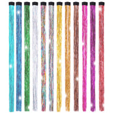 Edoneery hair tinsel kit with 12 colors ready for mixing and styling