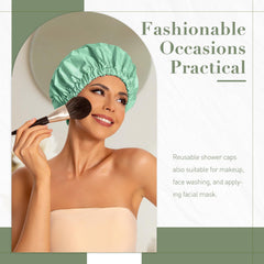 Edoneery shower cap elastic band close-up showing secure, durable fit