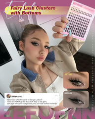 Eefofnn bottom lashes 5-6mm to pair with clusters for balanced eye definition.