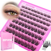 Eefofnn self-adhesive eyelashes wispy close-up for quick, flawless application.