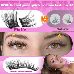 Eefofnn spider-cluster lashes natural look close shot for everyday wear.