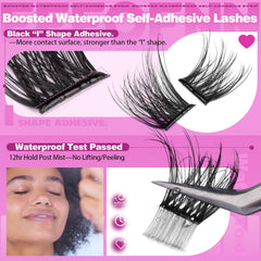 Eefofnn tweezers included help precise placement of lashes.