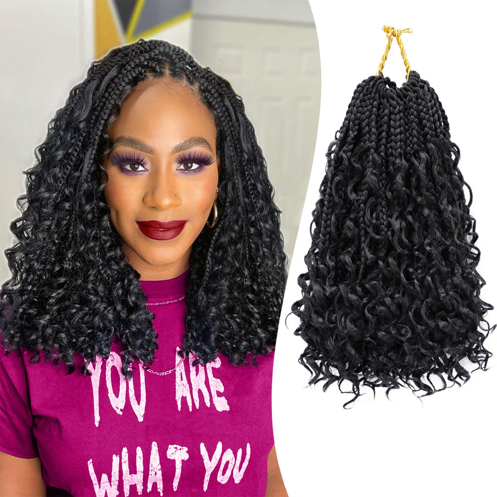EERYA Goddess Box Braids Crochet Hair 10 inch in 1B for a bold, low-maintenance look.